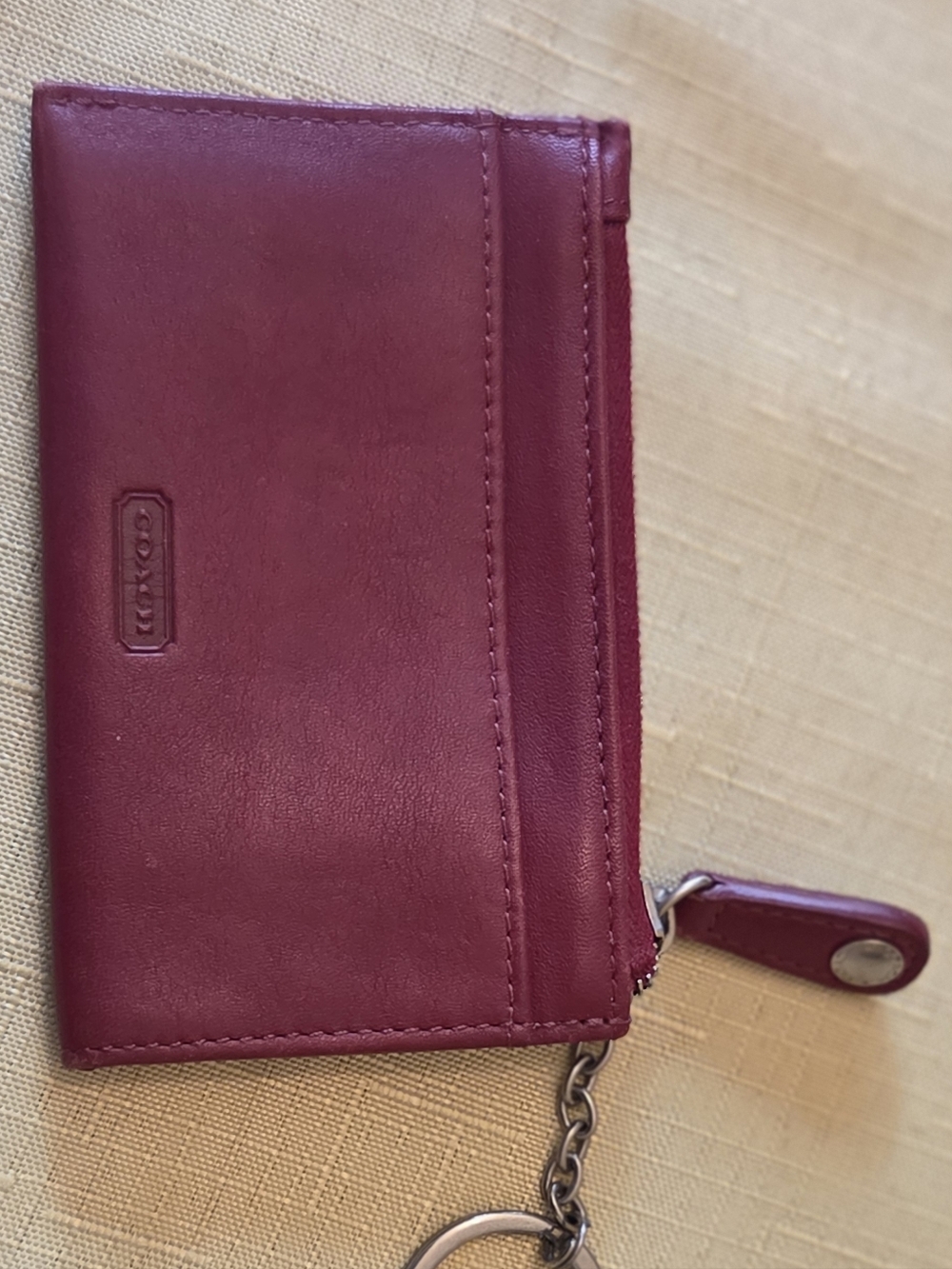 Coach Small Zip Card Case in Berry